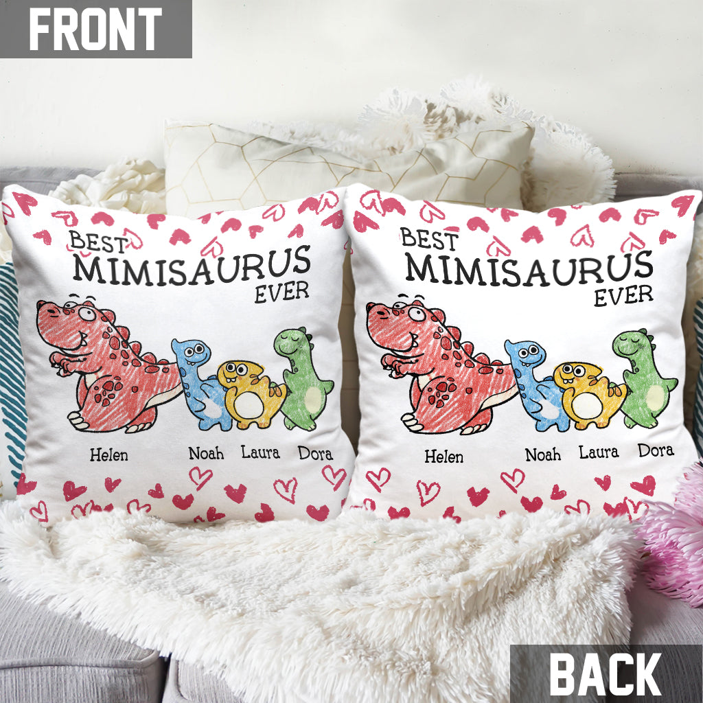 Best Mimisaurus Ever - Gift for grandma, mom, aunt - Personalized Throw Pillow