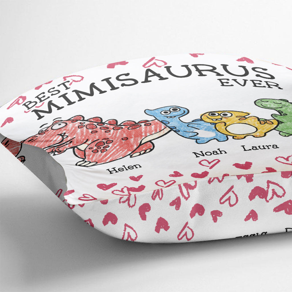 Best Mimisaurus Ever - Gift for grandma, mom, aunt - Personalized Throw Pillow