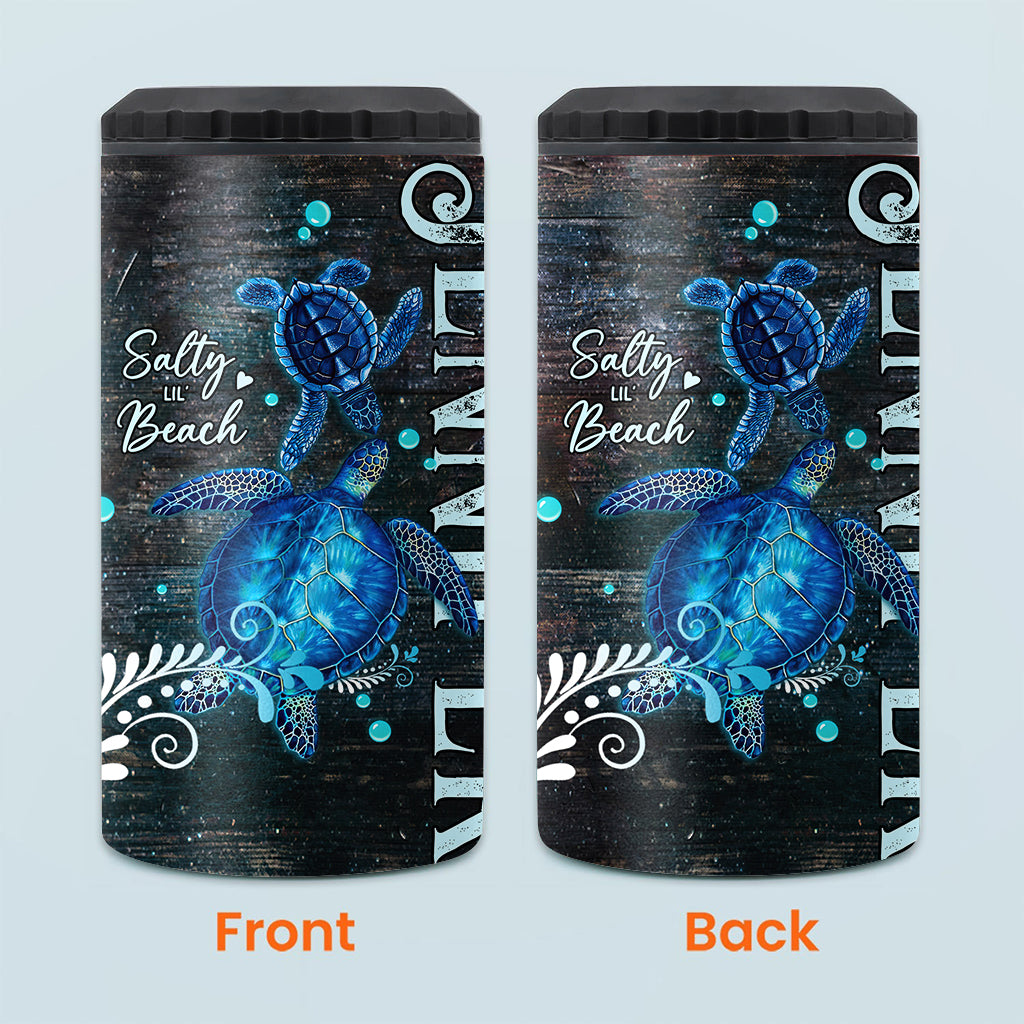 Salty Lil Beach – Personalisierter Dosenkühler in Schildkrötenform