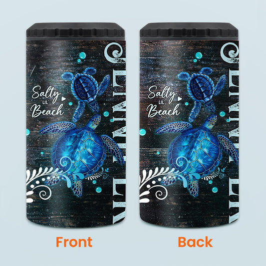 Salty Lil Beach - Personalized Turtle Can Cooler