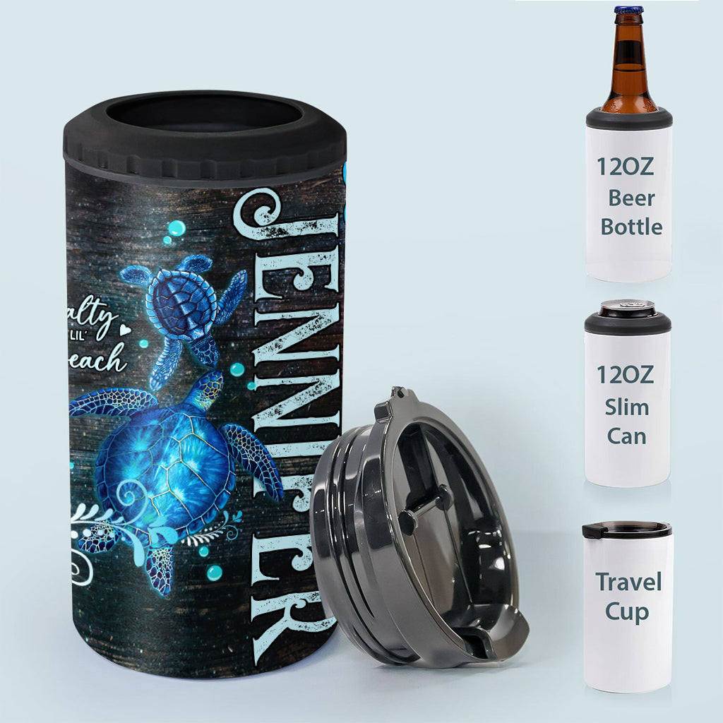 Salty Lil Beach – Personalisierter Dosenkühler in Schildkrötenform