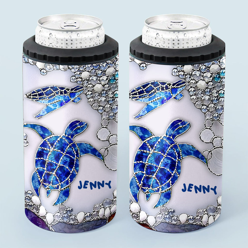 Salty Lil Beach – Personalisierter Dosenkühler in Schildkrötenform