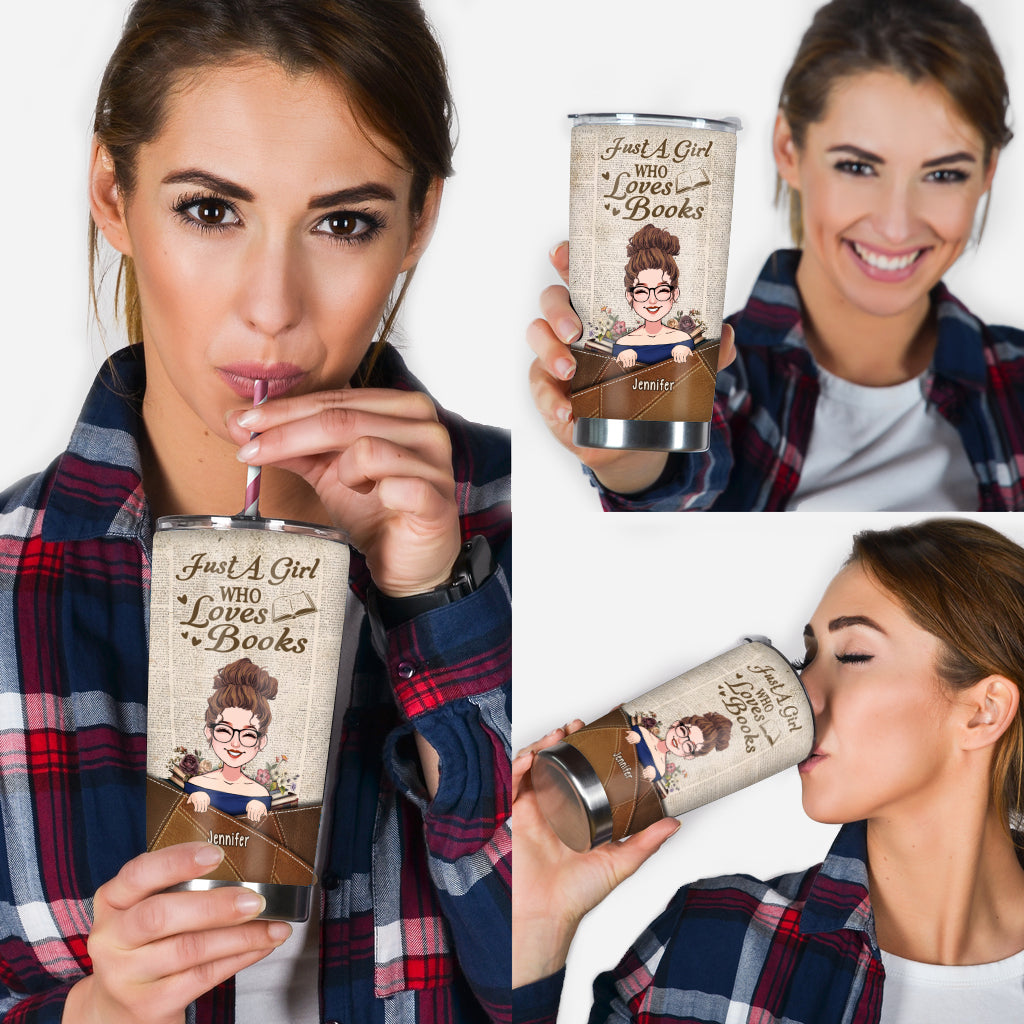 Einfach ein Mädchen, das Bücher liebt – personalisierter Buchbecher