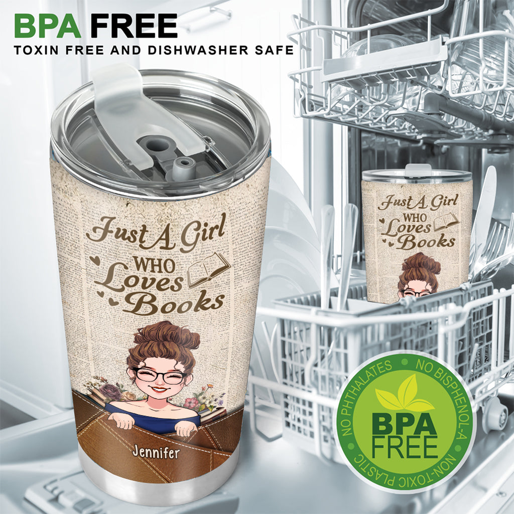 Einfach ein Mädchen, das Bücher liebt – personalisierter Buchbecher