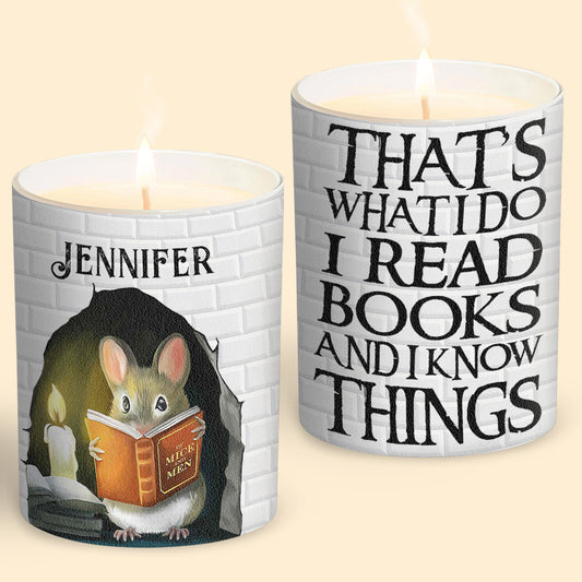 Love Reading Books - Personalized Book Candle With Wooden Lid