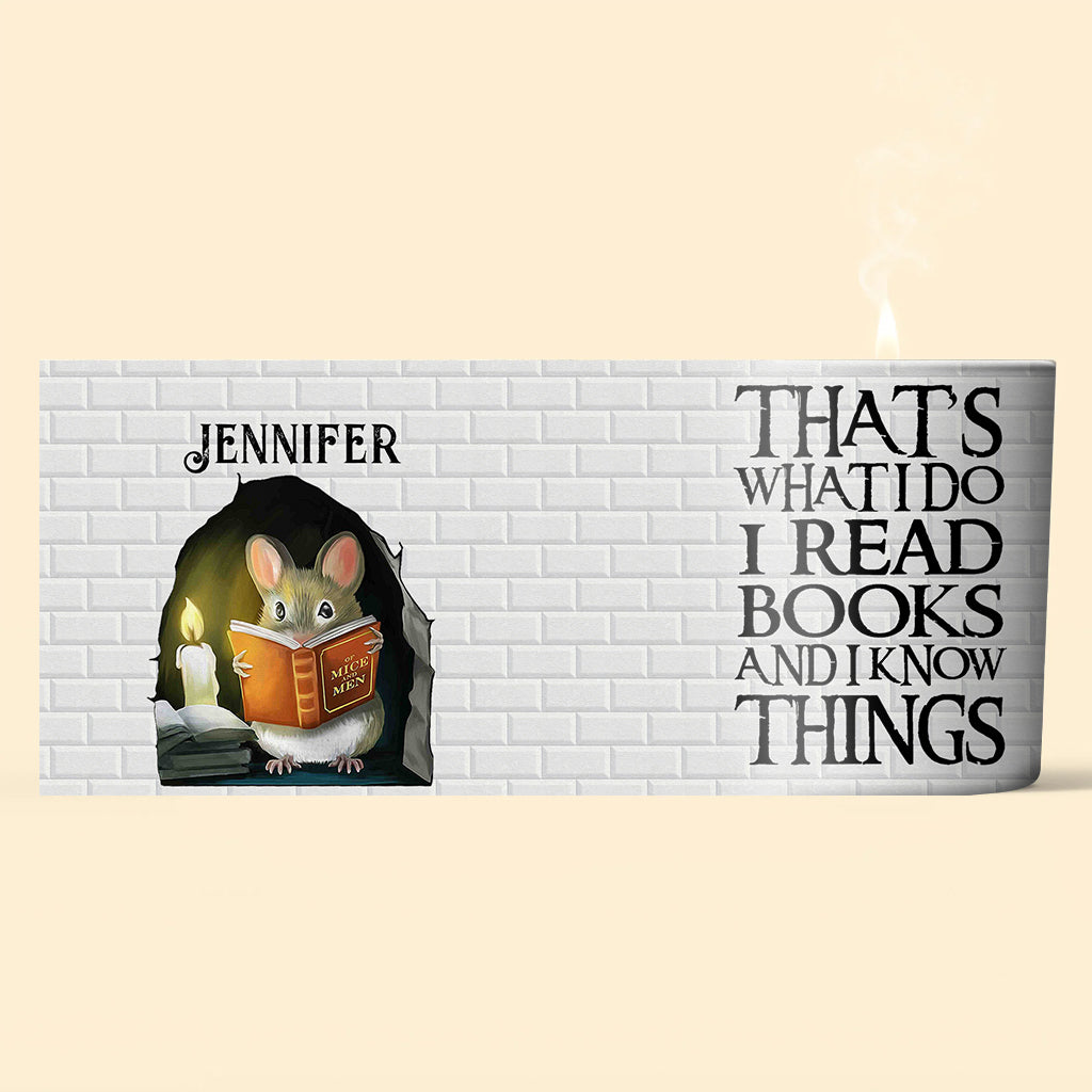 Ich liebe Bücher – Personalisierte Buchkerze mit Holzdeckel