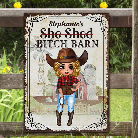 Horse Girl Barn - Personalisiertes rechteckiges Metallschild