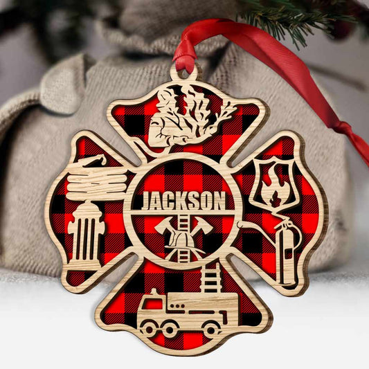 Firefighter - Personalized Christmas Layered Wood Ornament