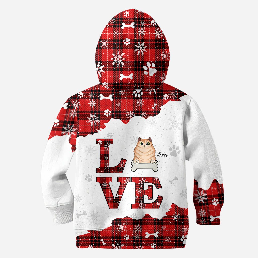 Liebe Katzen – Personalisierter Weihnachts-Katzen-Hoodie und Leggings