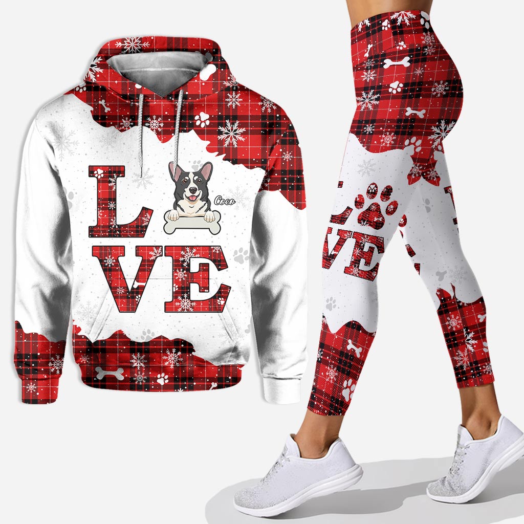 Liebe Hunde – Personalisierter Weihnachts-Hoodie und Leggings für Hundeliebhaber