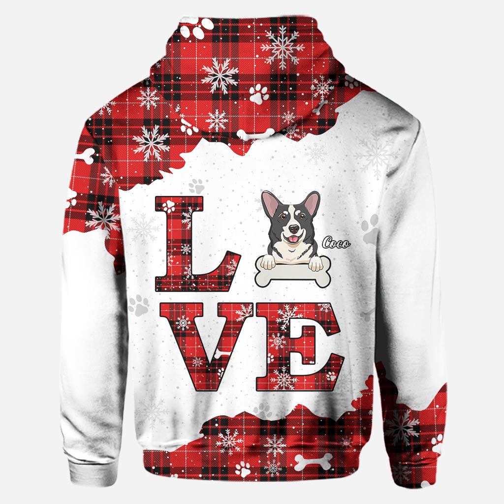 Liebe Hunde – Personalisierter Weihnachts-Hoodie und Leggings für Hundeliebhaber