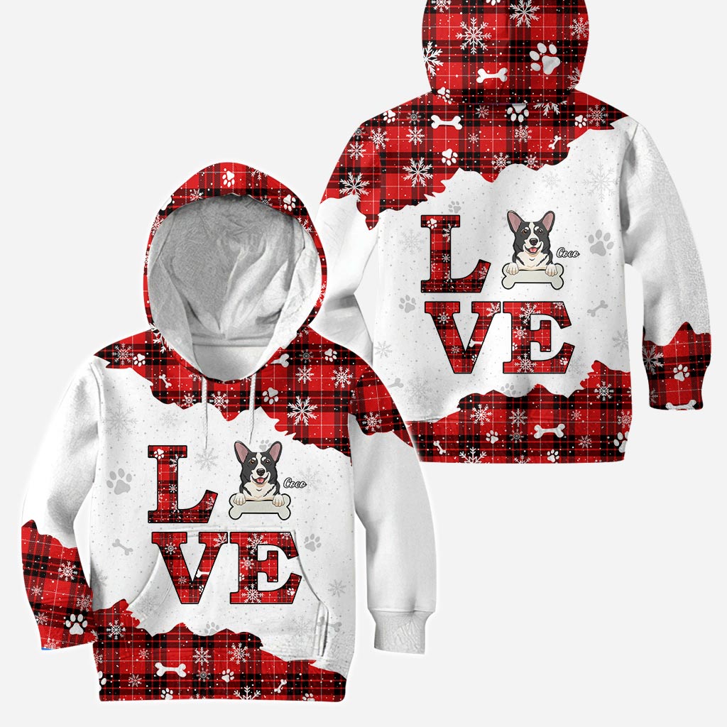 Liebe Hunde – Personalisierter Weihnachts-Hoodie und Leggings für Hundeliebhaber