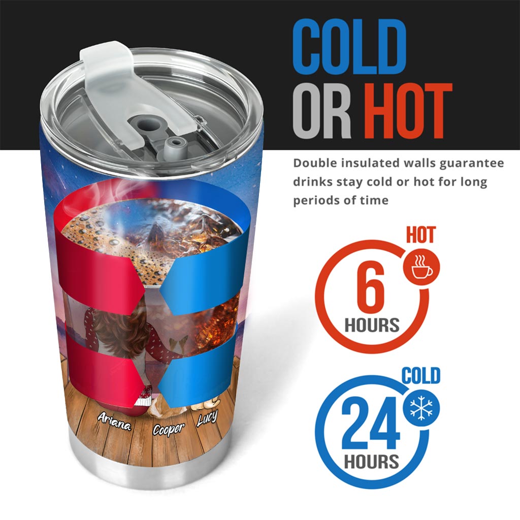 Das Leben ist schöner mit einem Hund – personalisierter Weihnachtsbecher mit Hundemotiv