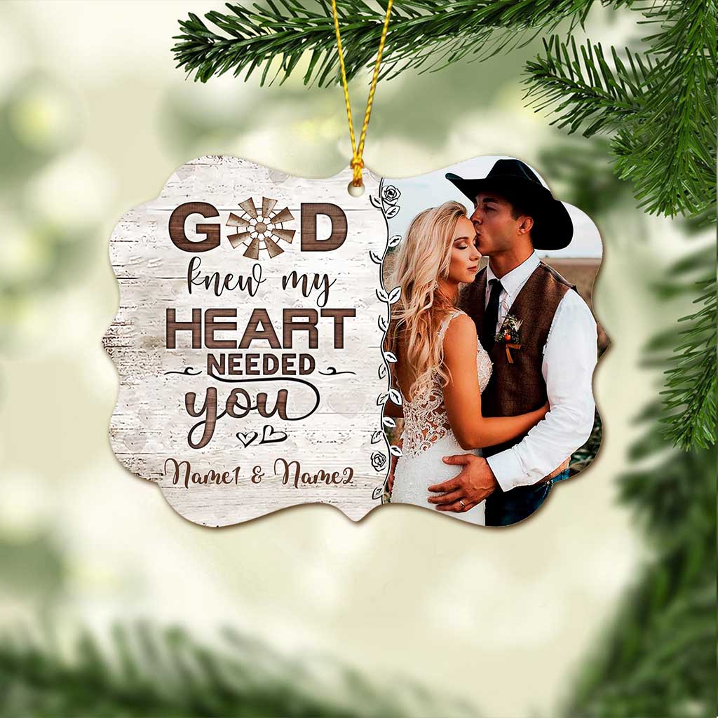 God Knew My Heart - Personalized Christmas Couple Ornament (Printed On Both Sides)