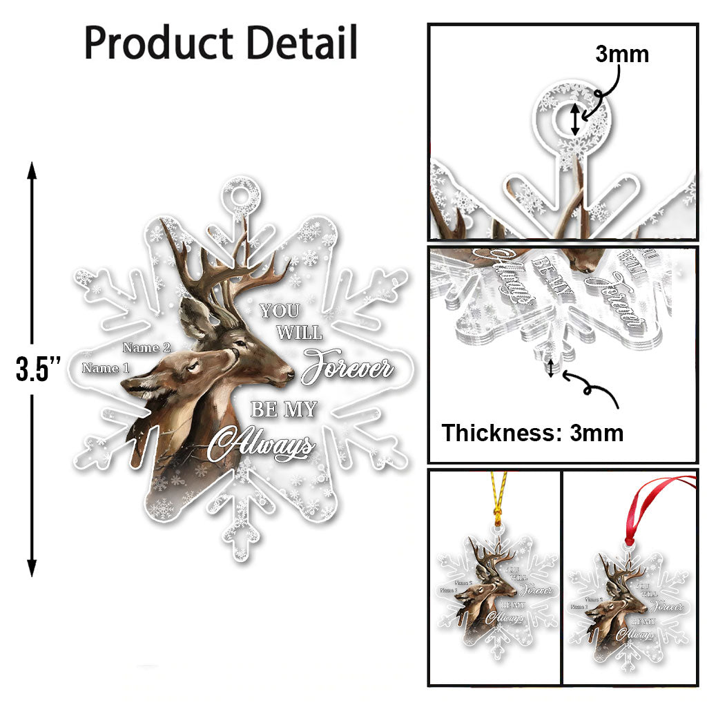 Du wirst für immer mein Ein und Alles sein – Personalisierter transparenter Weihnachtsschmuck zur Jagd