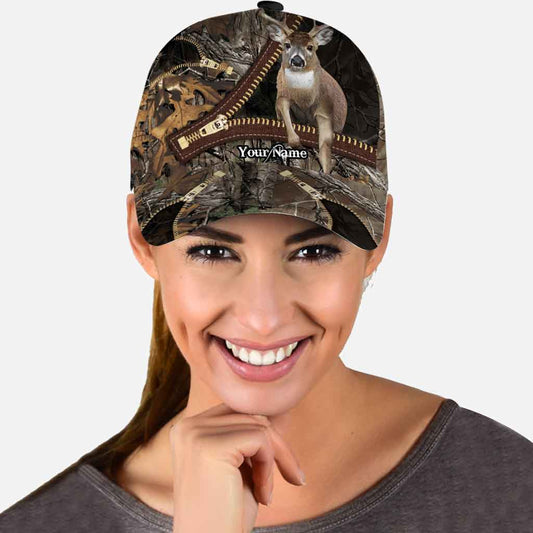 Für Jagdbegeisterte – Klassische Kappe mit personalisiertem Ledermuster und aufgedruckten Belüftungslöchern