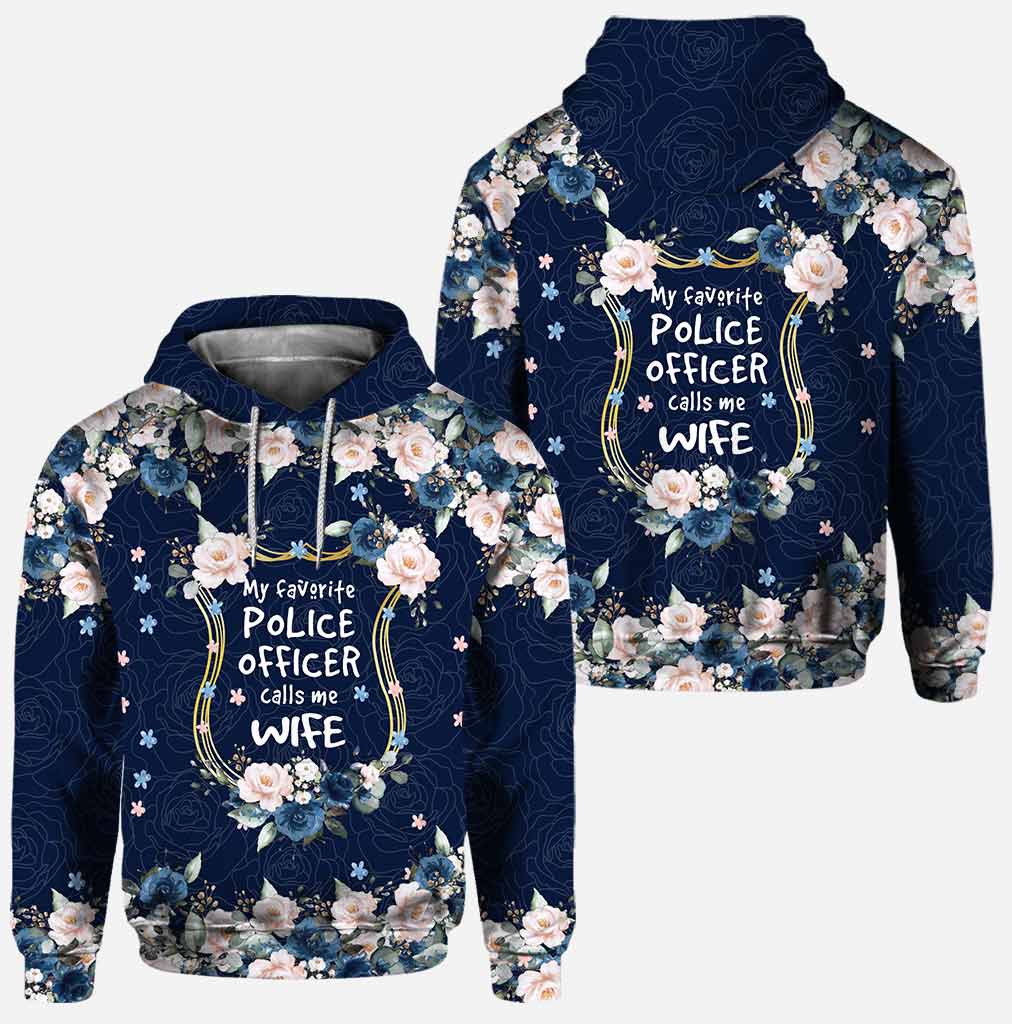 Meine Lieblings-Blauen Rosen – Personalisierter Polizei-Hoodie und Leggings