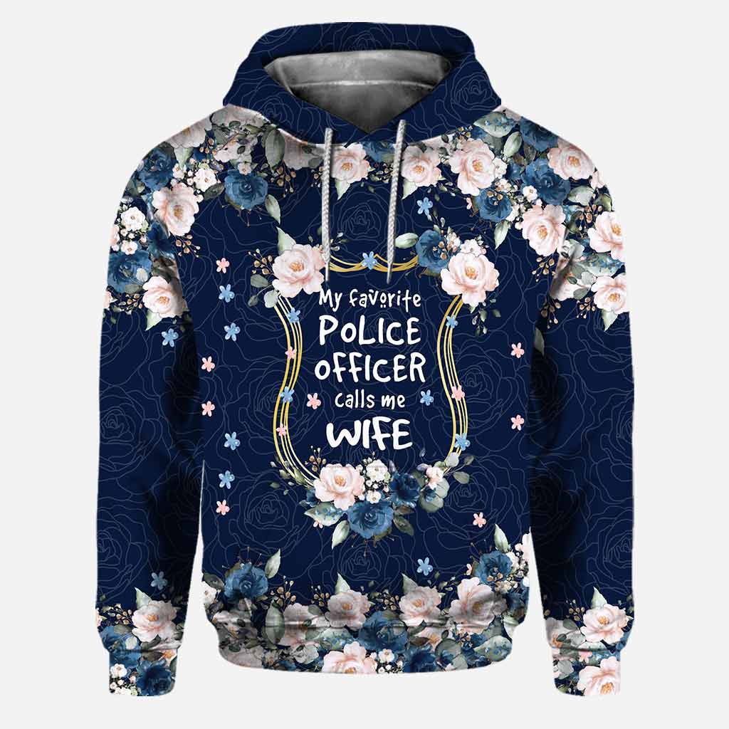 Meine Lieblings-Blauen Rosen – Personalisierter Polizei-Hoodie und Leggings