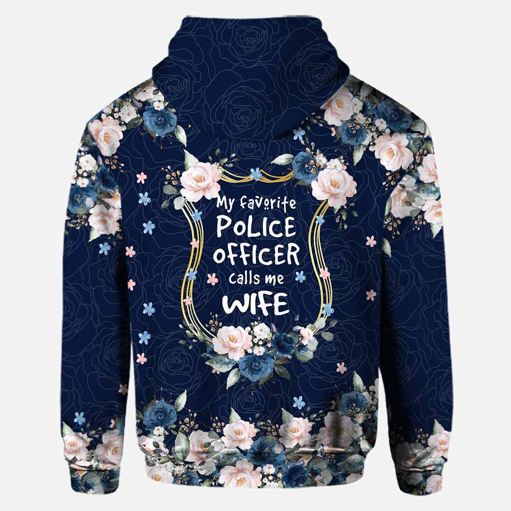 Meine Lieblings-Blauen Rosen – Personalisierter Polizei-Hoodie und Leggings