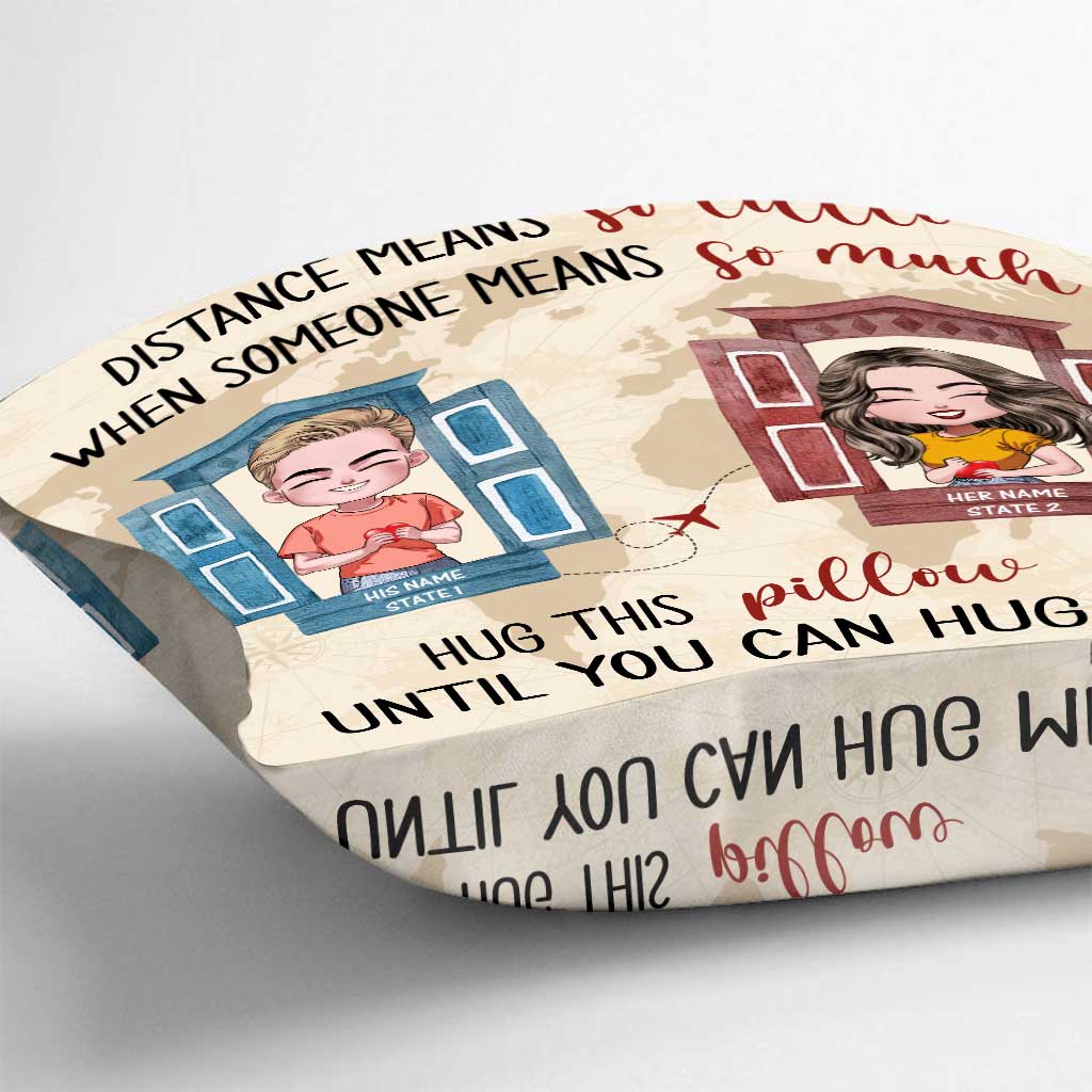 Entfernung spielt kaum eine Rolle, wenn einem jemand so viel bedeutet – Personalisiertes Pärchenkissen