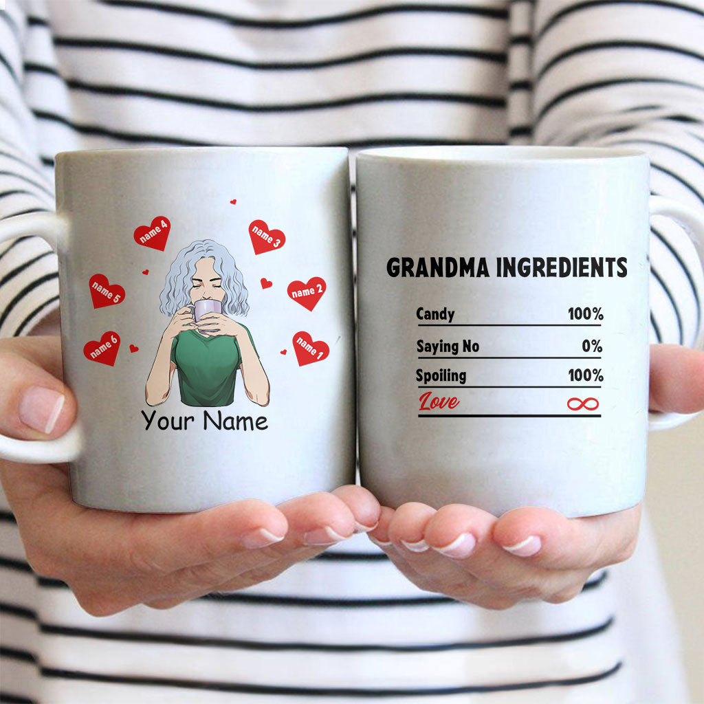 Grandma Ingredients - Personalized Grandma Mug