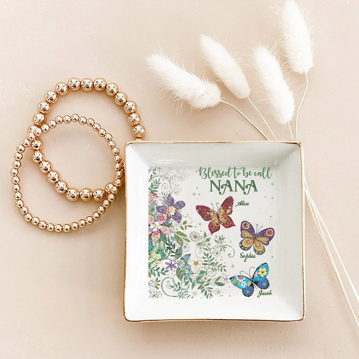 Gesegnet, genannt zu werden – Personalisierte Schmuckschale zum Muttertag für Oma