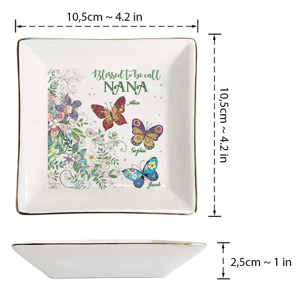 Gesegnet, genannt zu werden – Personalisierte Schmuckschale zum Muttertag für Oma