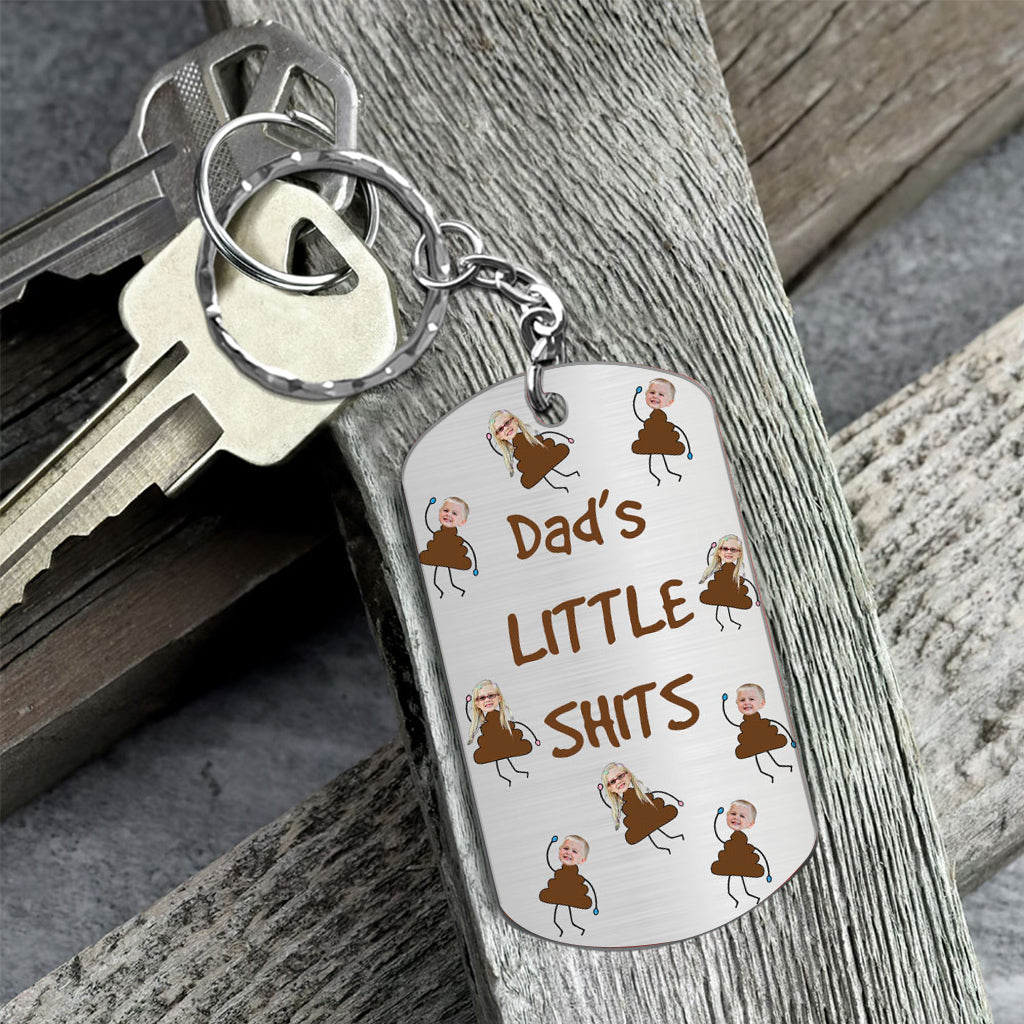 Papas kleine Lieblinge – Geschenk für Papa, Opa, Mama, Onkel, Tante, Oma – Personalisierter Edelstahl-Schlüsselanhänger
