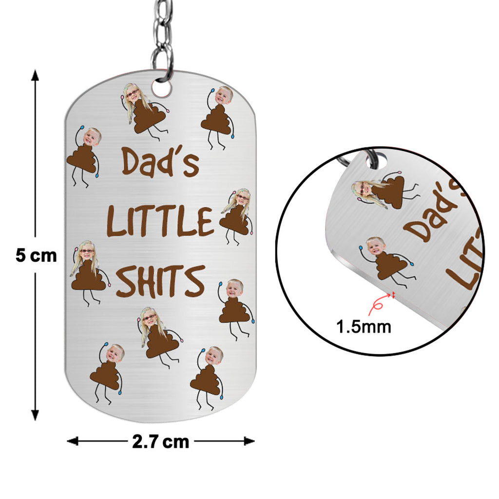 Papas kleine Lieblinge – Geschenk für Papa, Opa, Mama, Onkel, Tante, Oma – Personalisierter Edelstahl-Schlüsselanhänger