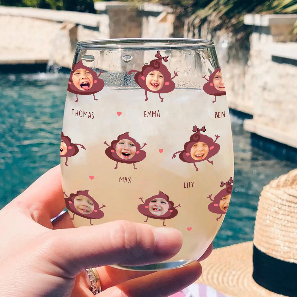 Mamas kleiner Scheißer – Geschenk für Mama, Oma, Papa, Opa – Personalisiertes Weinglas