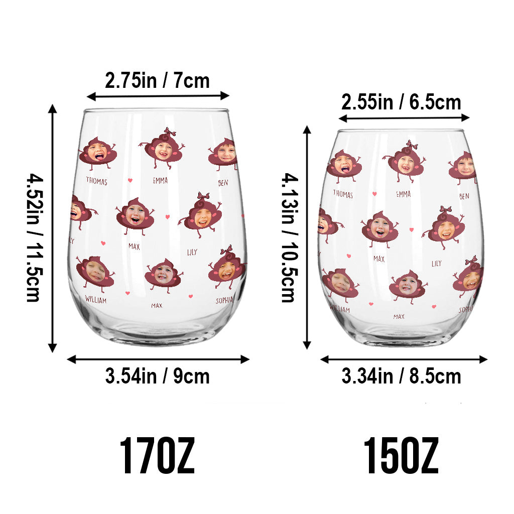 Mamas kleiner Scheißer – Geschenk für Mama, Oma, Papa, Opa – Personalisiertes Weinglas