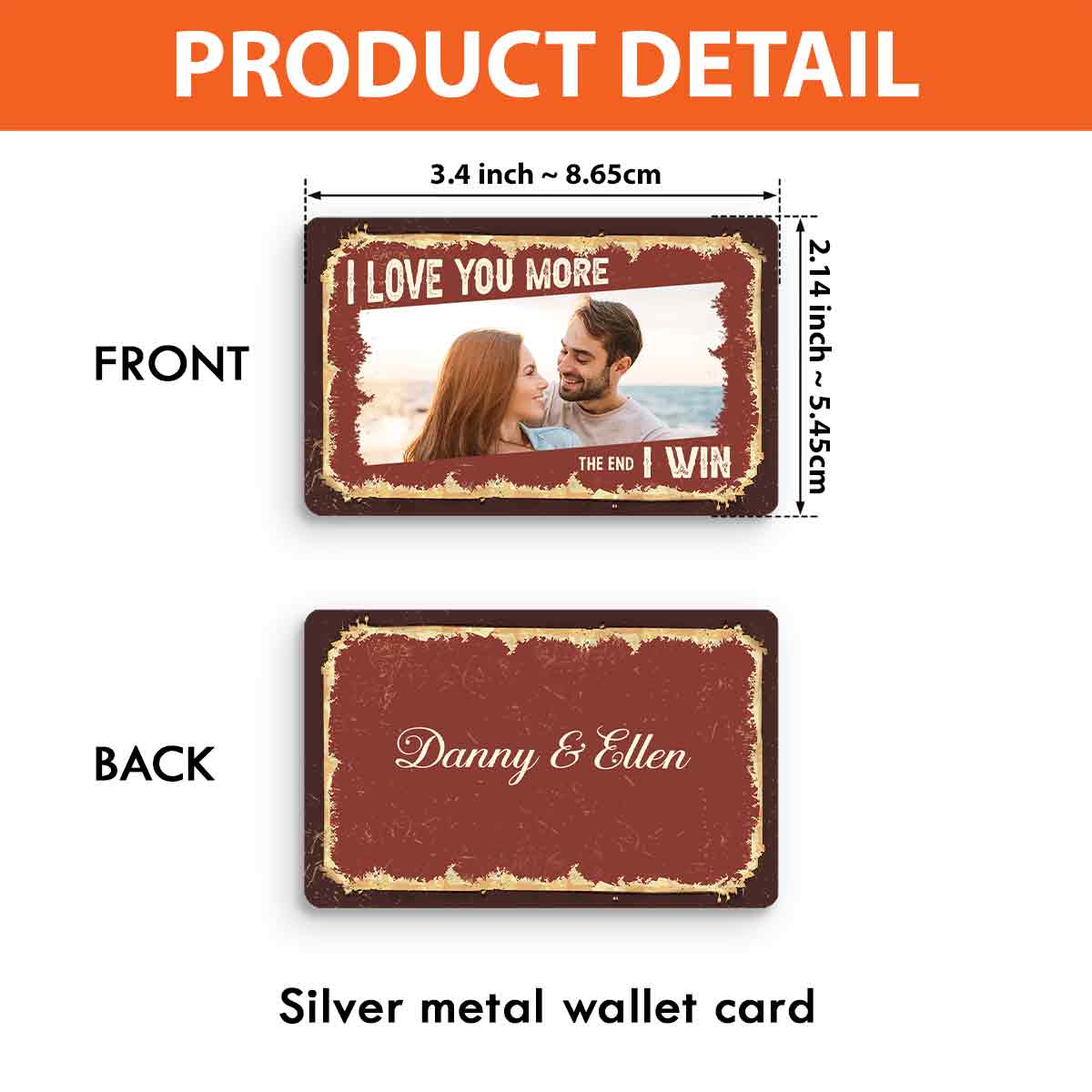 Ich liebe dich mehr – Personalisierte Geldbörsenkarte für Paare