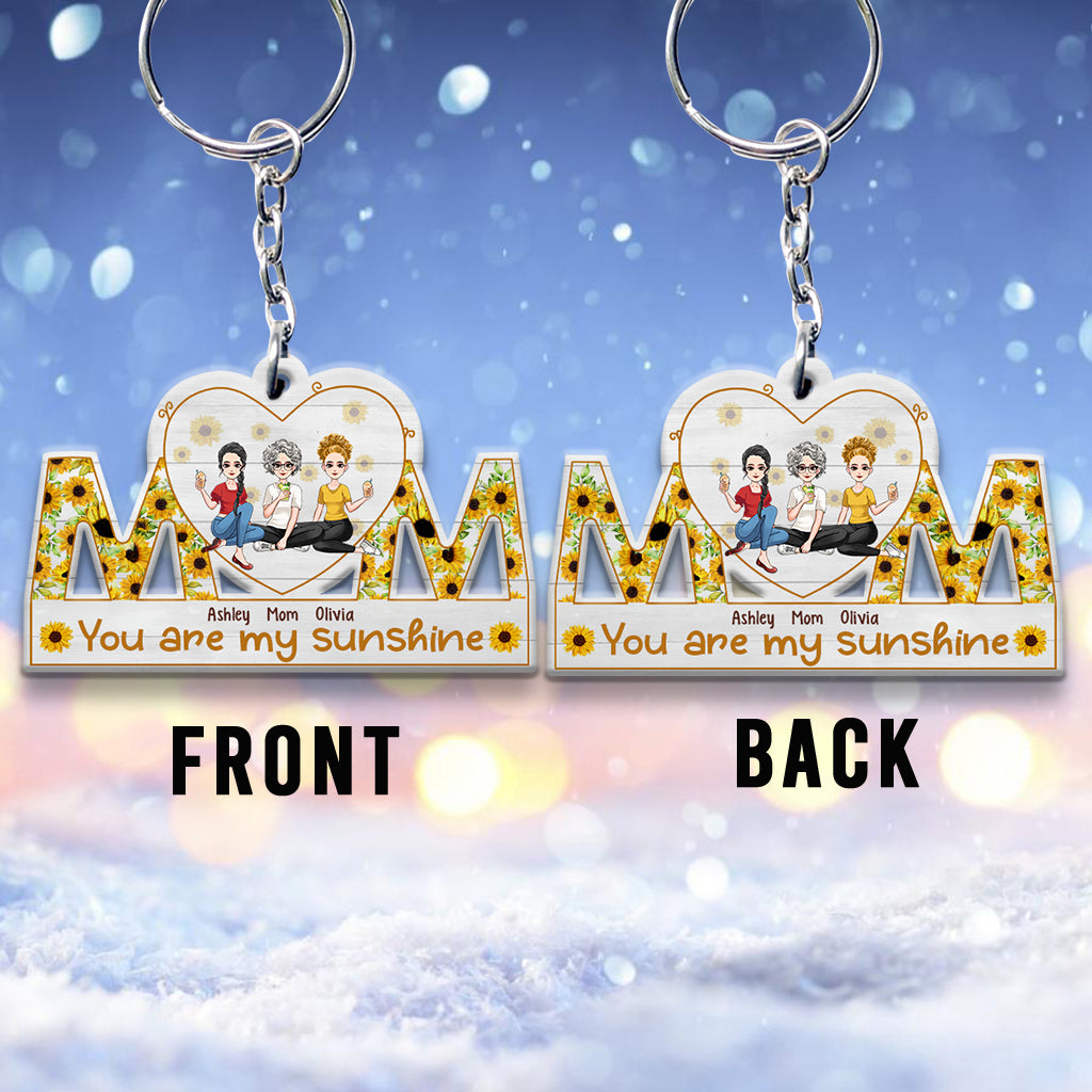 Du bist mein Sonnenschein – Personalisierter Muttertags-Schlüsselanhänger (beidseitig bedruckt)