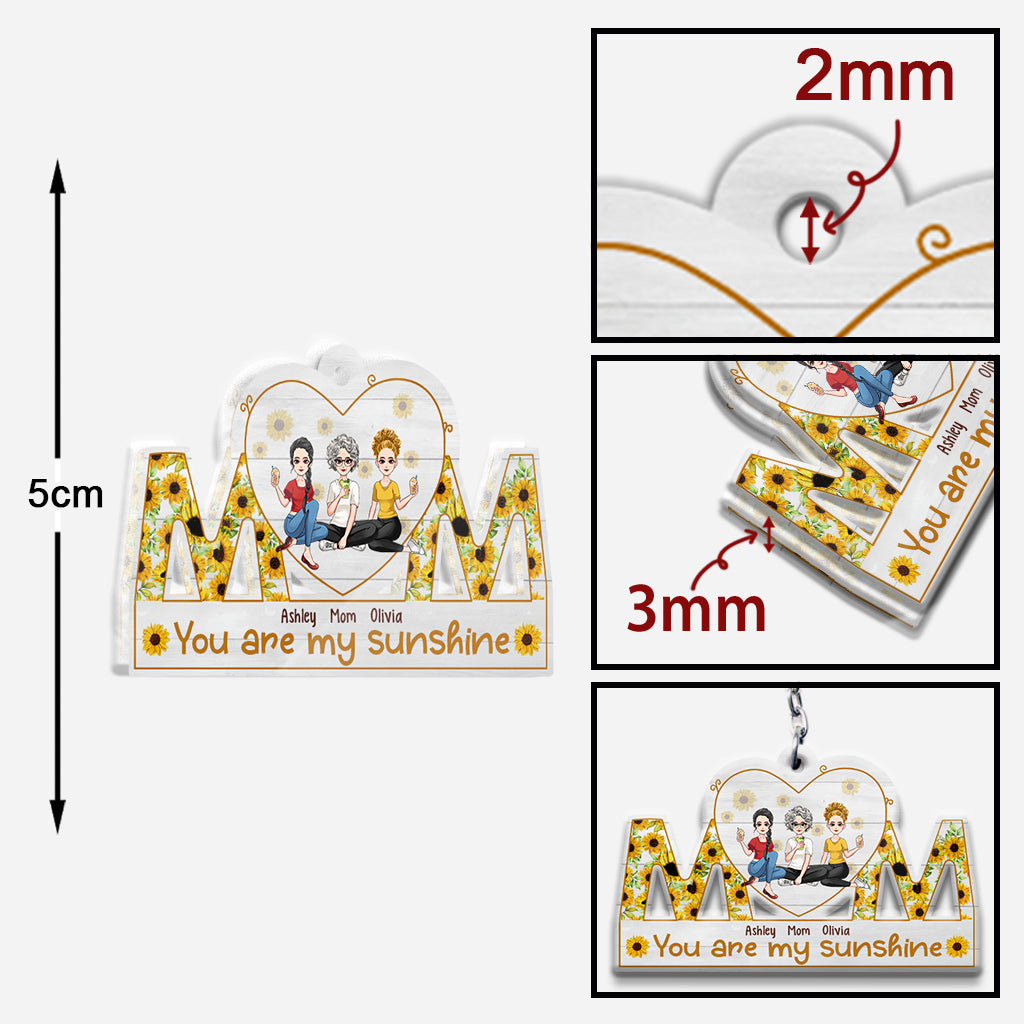 Du bist mein Sonnenschein – Personalisierter Muttertags-Schlüsselanhänger (beidseitig bedruckt)
