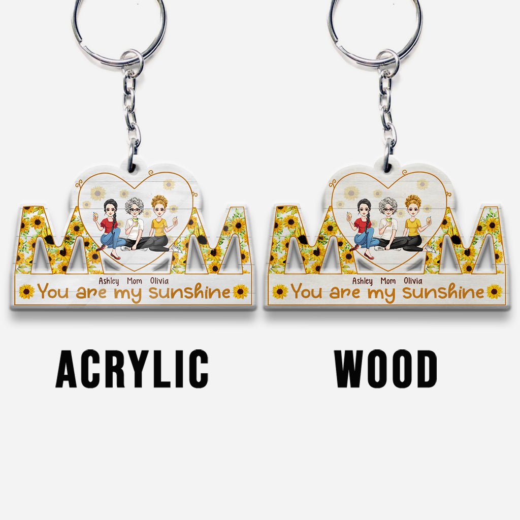Du bist mein Sonnenschein – Personalisierter Muttertags-Schlüsselanhänger (beidseitig bedruckt)