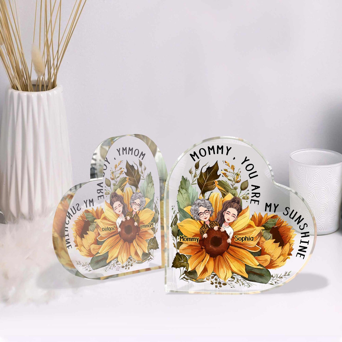 Mama, du bist mein Sonnenschein – personalisierte Acrylplakette in individueller Form für die Mutter