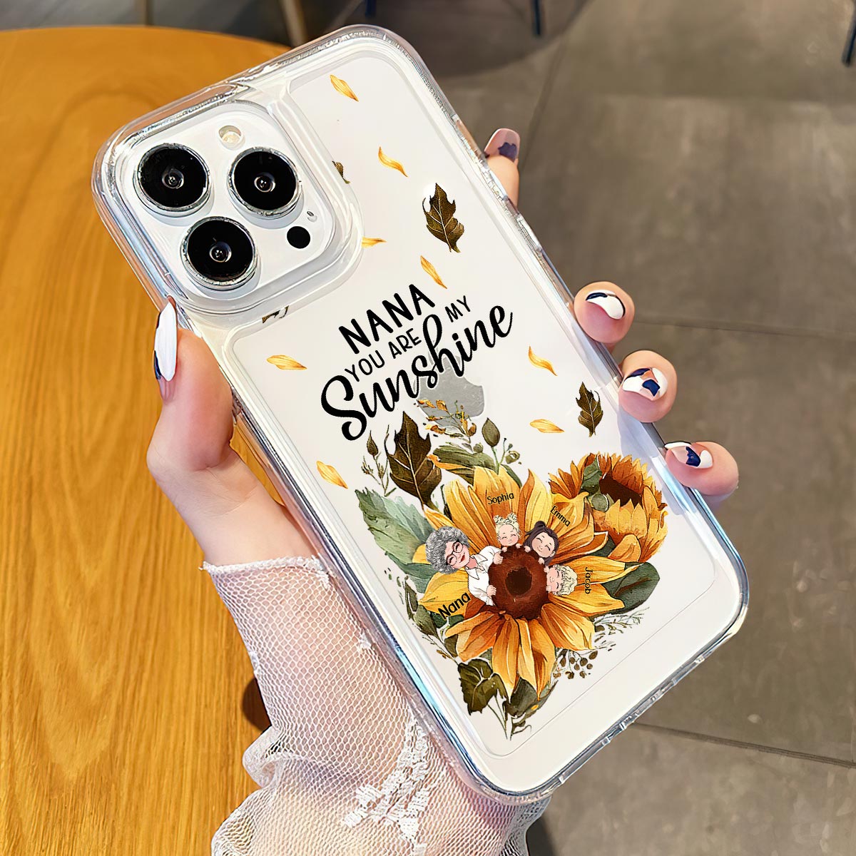 Oma, du bist mein Sonnenschein – Personalisierte transparente Handyhülle