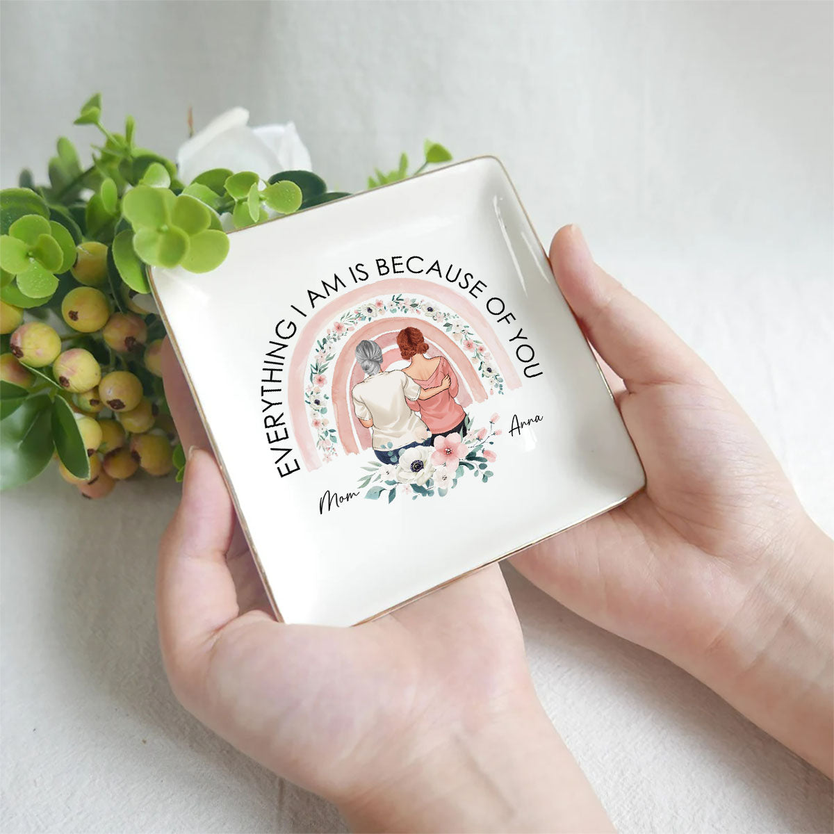 „Ich liebe dich, Mama“ – Geschenk für Mama, Oma, Tante, Schwester – Personalisierte Schmuckschale