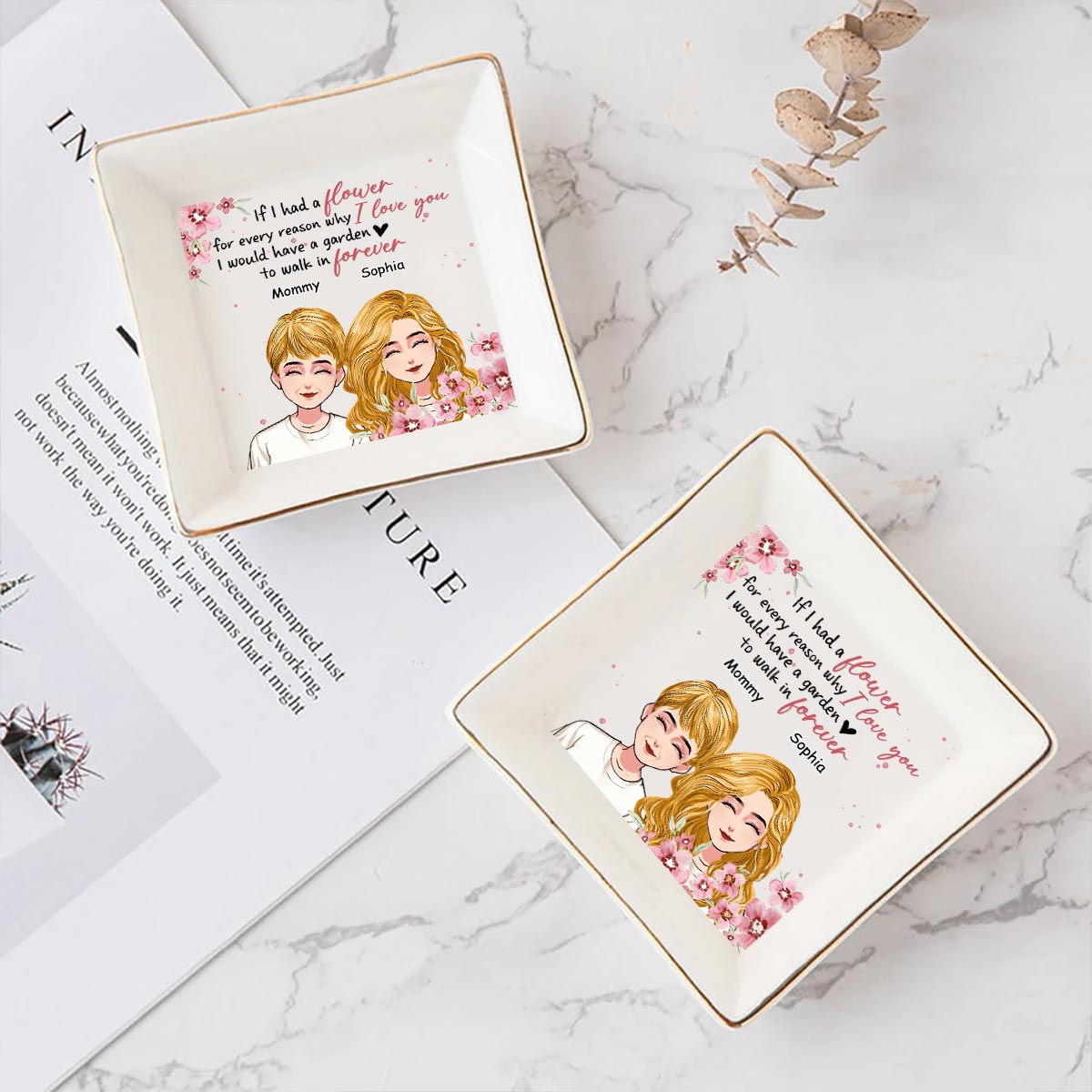 Wenn ich eine Blume habe – Personalisierte Schmuckschale zum Muttertag