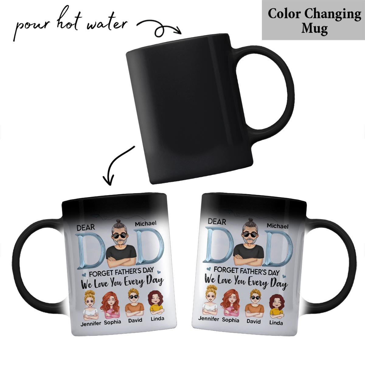 We Love You Everyday Dad - Personalized Father Mug