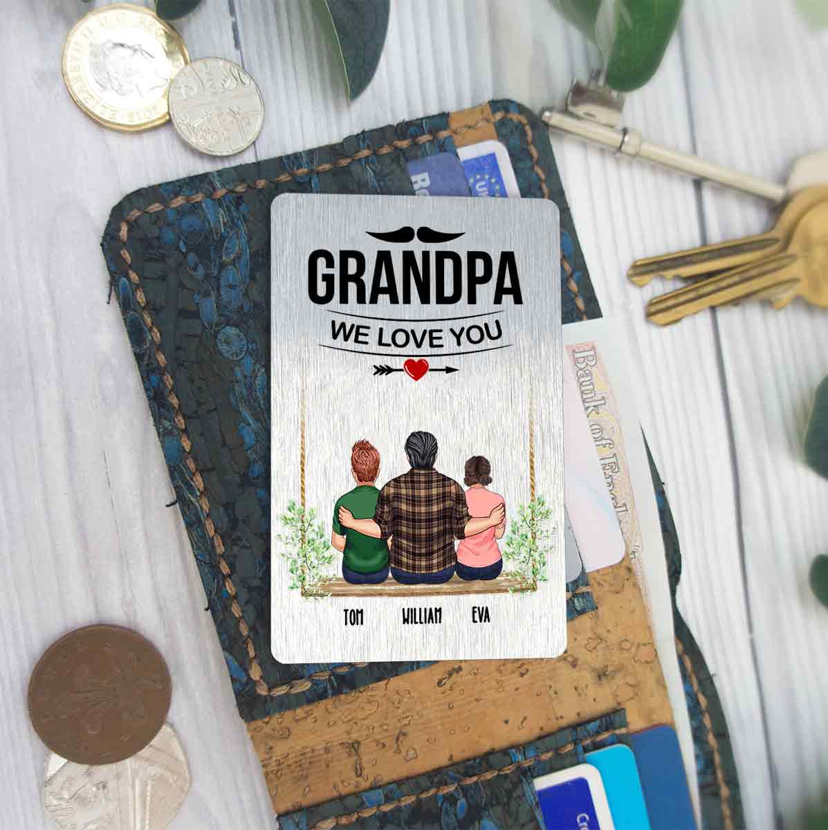 Grandpa We Love You - Personalized Grandpa Wallet Insert Card