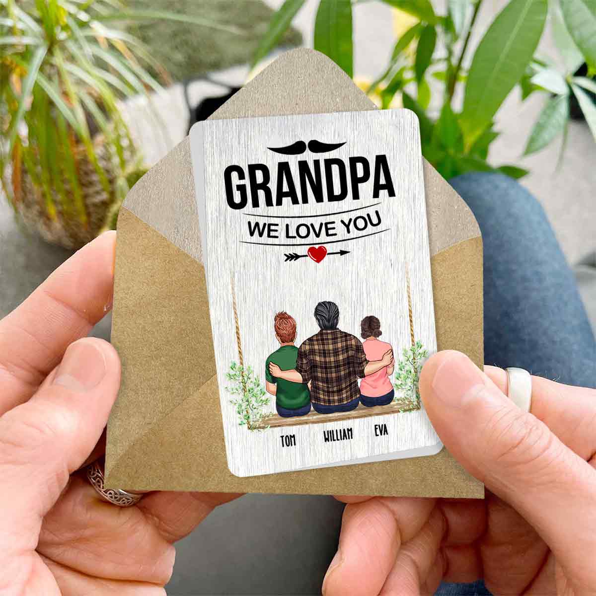 Grandpa We Love You - Personalized Grandpa Wallet Insert Card