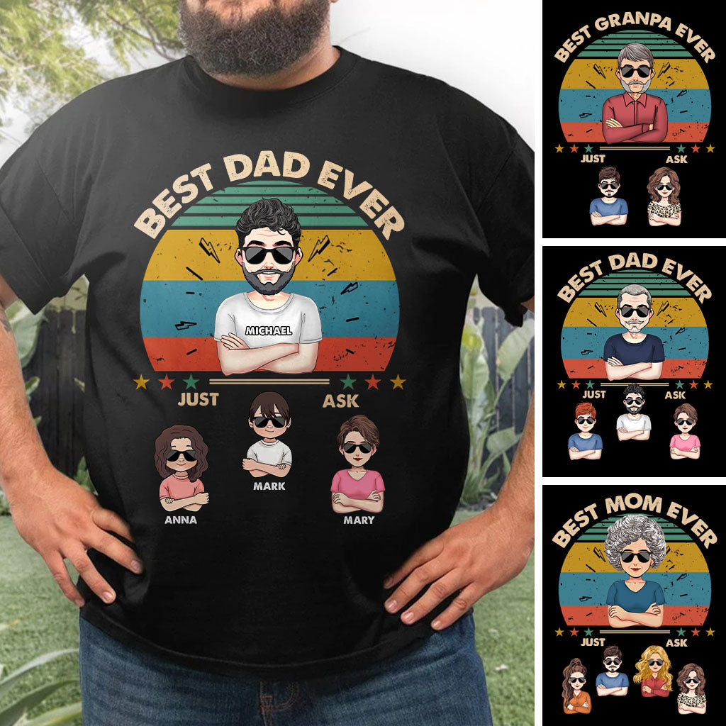 Bester Papa aller Zeiten – Geschenk für Papa, Mama, Opa, Oma, Großvater – Personalisiertes T-Shirt und Hoodie