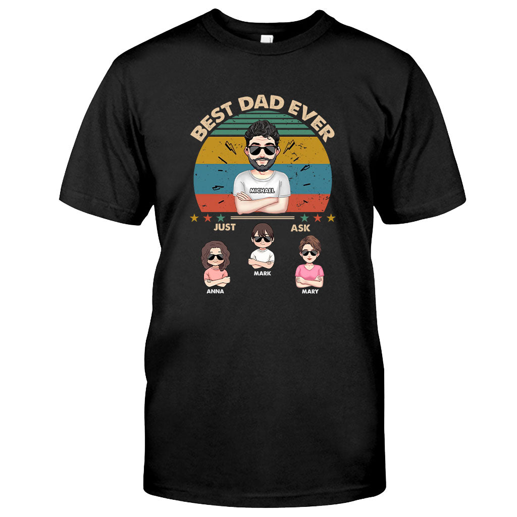 Bester Papa aller Zeiten – Geschenk für Papa, Mama, Opa, Oma, Großvater – Personalisiertes T-Shirt und Hoodie