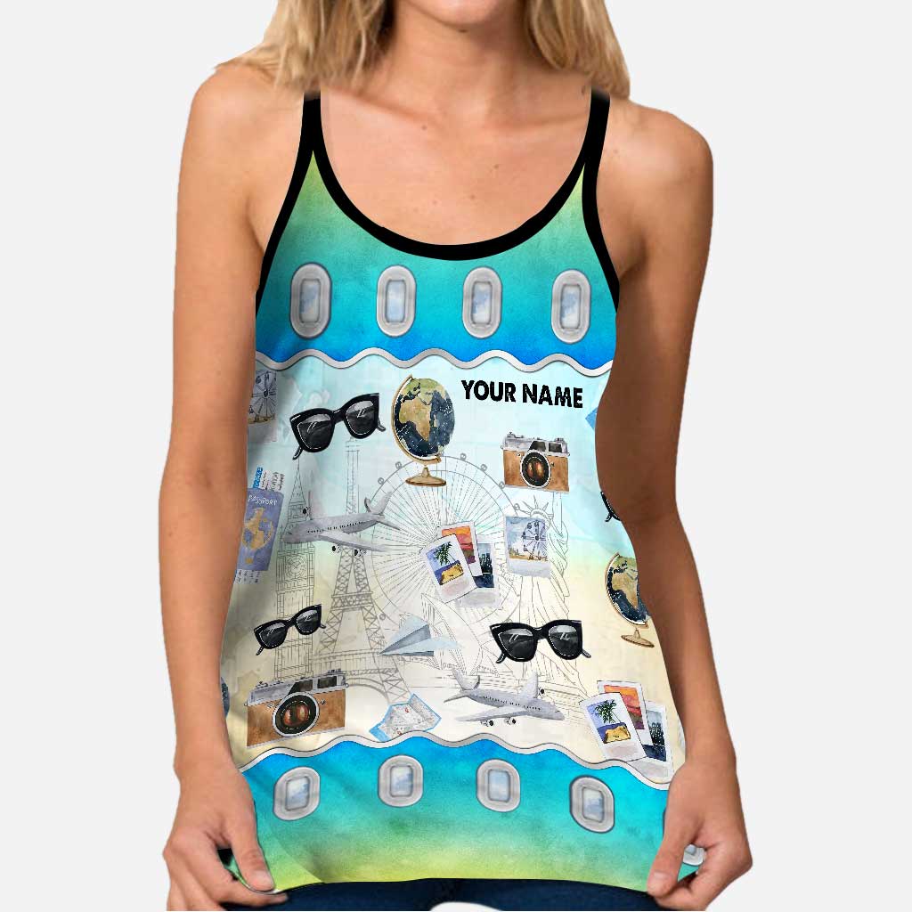 Flugmodus – Personalisiertes Reise-Tanktop mit Kreuzmuster