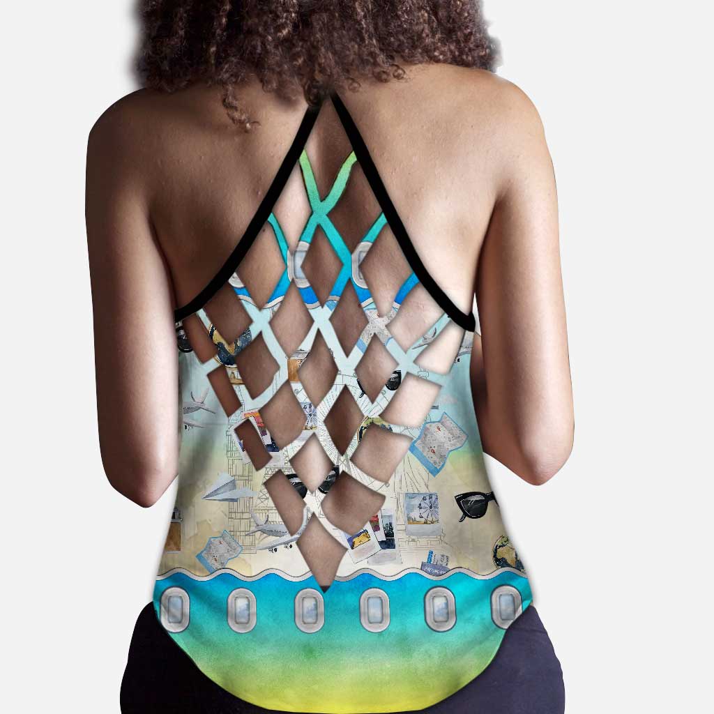 Flugmodus – Personalisiertes Reise-Tanktop mit Kreuzmuster