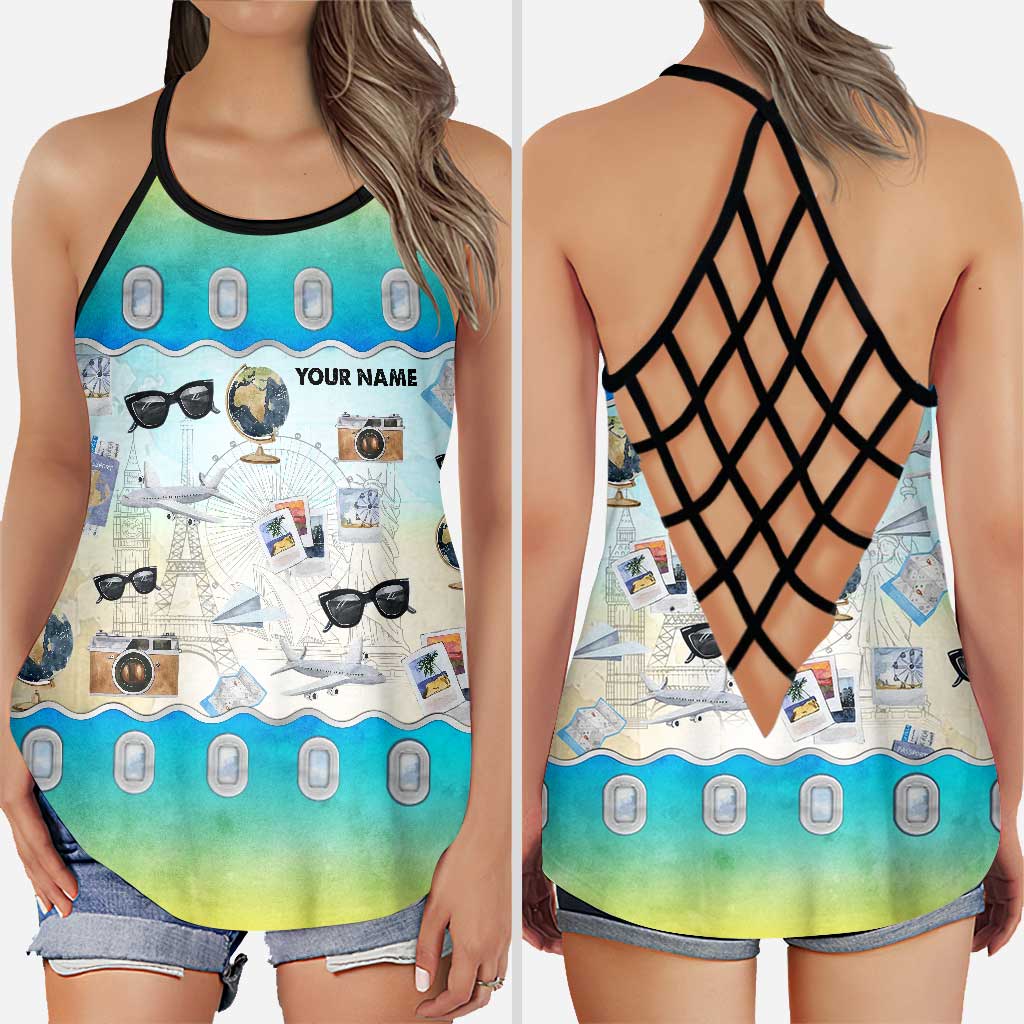 Flugmodus – Personalisiertes Reise-Tanktop mit Kreuzmuster