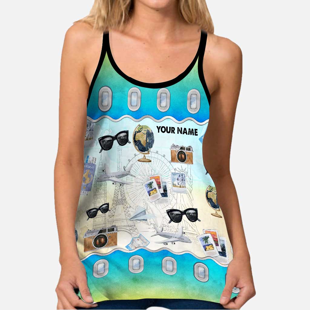 Flugmodus – Personalisiertes Reise-Tanktop mit Kreuzmuster