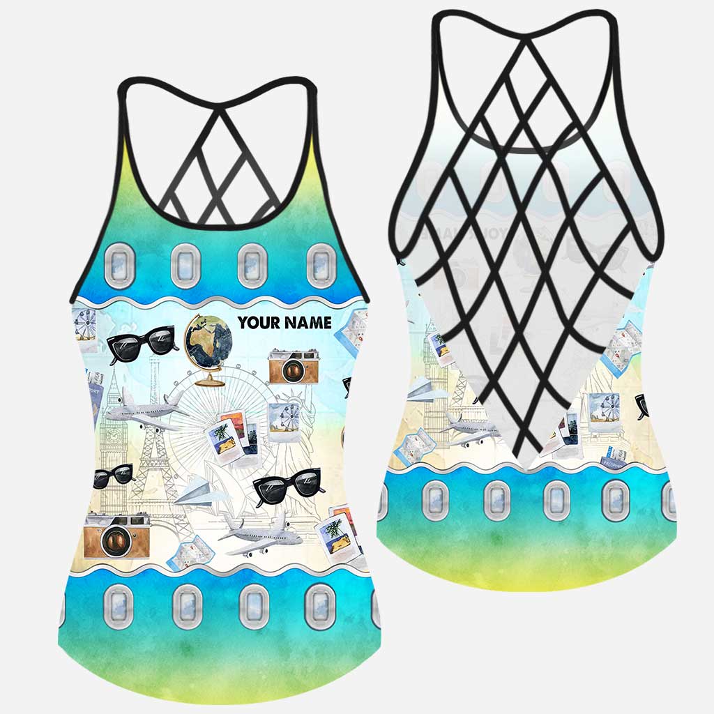 Flugmodus – Personalisiertes Reise-Tanktop mit Kreuzmuster