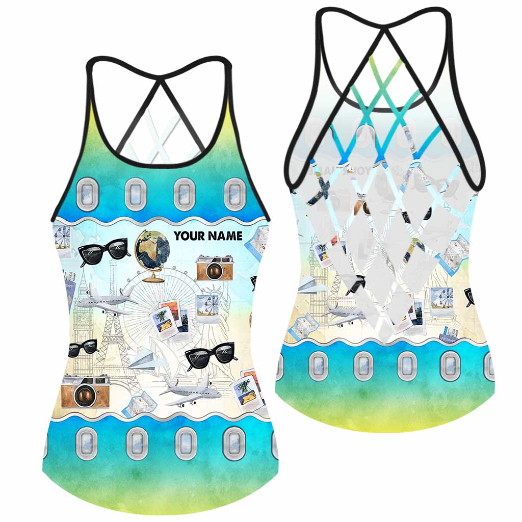 Flugmodus – Personalisiertes Reise-Tanktop mit Kreuzmuster